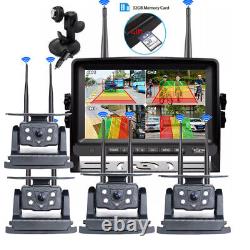 7 DVR Monitor 4x Solar Magnetic Rear View Camera 1080P For Car RV Truck Trailer