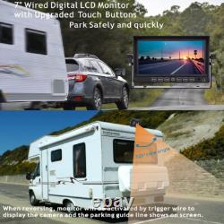 7 DVR Monitor Rear Side View Backup Camera 1080P Reverse for RV/Snow PlowithVan
