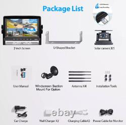 7 DVR Monitor Solar Magnetic Rear View Camera 1080P IR For Car RV Truck Trailer
