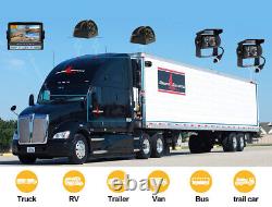 7 DVR Record Quad Split Monitor 4xAHD Side Rear View Backup Camera For Truck RV