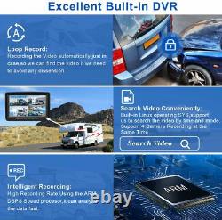 7 DVR Record Quad Split Monitor 4xAHD Side Rear View Backup Camera For Truck RV