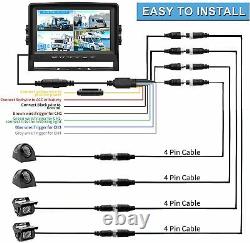 7 DVR Record Quad Split Monitor 4xAHD Side Rear View Backup Camera For Truck RV