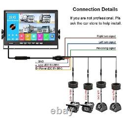 7 DVR Record Quad Split Monitor 4xAHD Side Rear View Backup Camera For Truck RV