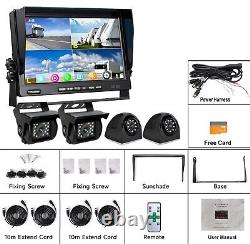 7 DVR Record Quad Split Monitor 4xAHD Side Rear View Backup Camera For Truck RV