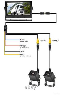 7 DVR Record Quad Split Monitor AHD Rear View Backup Camera 128GB Truck Caravan