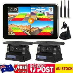 7'' DVR Wireless Monitor Touch Screen Solar Magnetic Camera Rear View Backup Kit