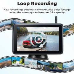 7'' DVR Wireless Monitor Touch Screen Solar Magnetic Camera Rear View Backup Kit