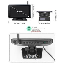 7'' DVR Wireless Monitor Touch Screen Solar Magnetic Camera Rear View Backup Kit