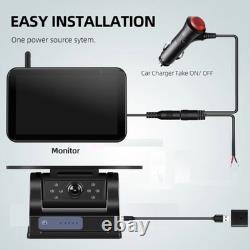 7'' DVR Wireless Monitor Touch Screen Solar Magnetic Camera Rear View Backup Kit