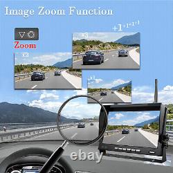 7 DVR Wireless Quad Screen Monitor Backup Side Rear View Camera For RV/Truck