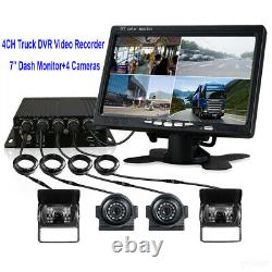 7 Dash DVR Monitor Record Front Rear Side View Back up Camera for Bus RV Truck