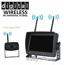 7 Digital Wireless DVR Quad Split Monitor Screen Backup Rear View Camera System