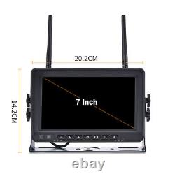 7 Digital Wireless DVR Quad Split Monitor Screen Backup Rear View Camera System