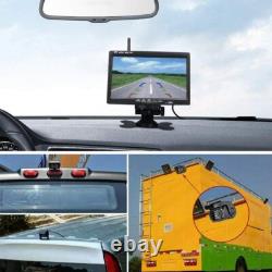 7 Digital Wireless Dual Rear View Backup Camera Monitor Kit for Truck Caravan