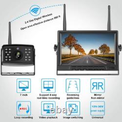 7 Digital Wireless Quad DVR Monitor Backup Rear View Camera for Truck Trailer