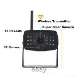 7'' Digital Wireless Quad Monitor Rear View Backup Camera For Truck RV Van Bus