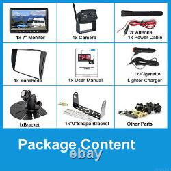 7'' Digital Wireless Quad Monitor Rear View Backup Camera For Truck RV Van Bus