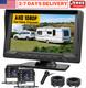 7'' Dual Backup Camera System Front Rear View Dual Dash Cams Truck RV Bus DVR