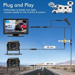 7'' Dual Backup Camera System Front Rear View Dual Dash Cams Truck RV Bus DVR