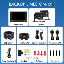 7'' Dual Backup Camera System Front Rear View Dual Dash Cams Truck RV Bus DVR