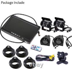 7 HD Backup Rear View Camera Quad Split Monitor +4x Front Side For RV Bus Truck