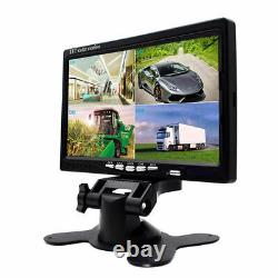 7 HD Monitor+4X Backup Rear View Camera System Night Vision For RV Truck Bus