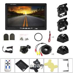 7 HD Monitor+4X Backup Rear View Camera System Night Vision For RV Truck Bus