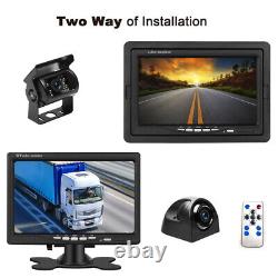 7 HD Monitor+4X Backup Rear View Camera System Night Vision For RV Truck Bus