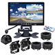 7 HD Quad Split Monitor +3x Front Side Backup Rear View Camera For Bus Truck RV