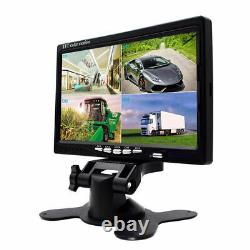 7 HD Quad Split Monitor and Front/Side/Backup Rear View Camera For Bus Truck RV