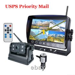 7'' Magnetic Wireless Digital DVR Monitor Backup Rear View Recharge Camera 4CH