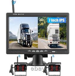 7 Monitor 2x Wireless Rear View Backup Camera Kit for RVs Truck Caravan Reverse