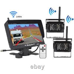7 Monitor + 4 X Wireless Rear View Backup Cameras For RV Truck Bus Trailer kit