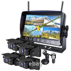 7 Monitor DVR Wireless Solar Magnetic Backup Rear view Camera for Car RV Truck