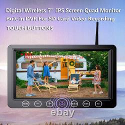 7 Monitor DVR Wireless Solar Magnetic Backup Rear view Camera for Car RV Truck