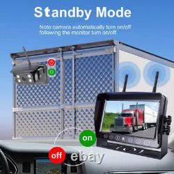 7 Monitor DVR Wireless Solar Magnetic Backup Rear view Camera for Car RV Truck