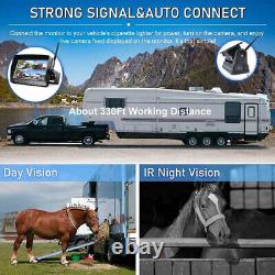7 Monitor DVR Wireless Solar Magnetic Backup Rear view Camera for Car RV Truck
