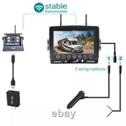 7 Monitor DVR Wireless Solar Magnetic Backup Rear view Camera for Car RV Truck