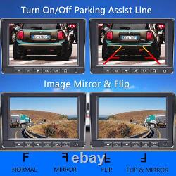 7 Monitor Solar Wireless Magnetic Backup Camera Rear View for Car RV Trailer