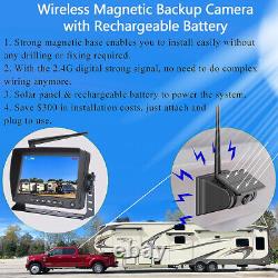 7 Monitor Solar Wireless Magnetic Backup Camera Rear View for Car RV Trailer