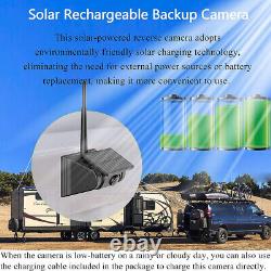 7 Monitor Solar Wireless Magnetic Backup Camera Rear View for Car RV Trailer