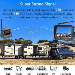7 Monitor Solar Wireless Magnetic Backup Camera Rear View for Car RV Trailer