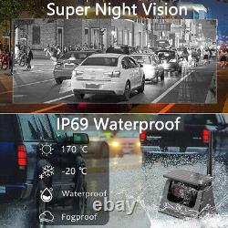 7 Monitor Solar Wireless Magnetic Backup Camera Rear View for Car RV Trailer
