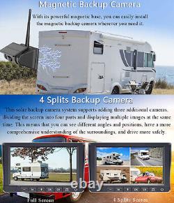 7 Monitor Solar Wireless Magnetic Backup Camera Rear View for Car RV Trailer