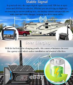 7 Monitor Solar Wireless Magnetic Backup Camera Rear View for Car RV Trailer