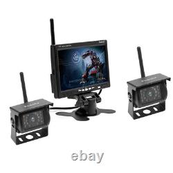 7 Monitor Wireless 2X Backup Camera System Rear View Night Vision For RV Truck