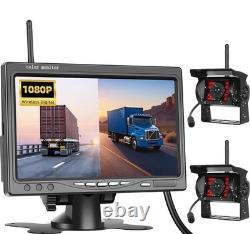 7 Monitor Wireless Dual Rear View Backup Camera BSD System for Truck RV Trailer