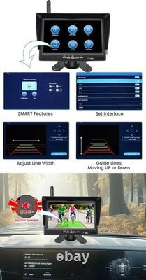 7 Monitor Wireless Dual Rear View Backup Camera BSD System for Truck RV Trailer
