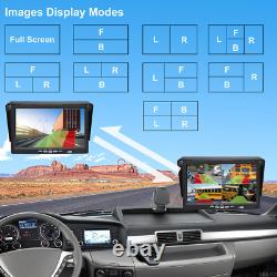 7 Monitor Wireless Dual Rear View Backup Camera BSD System for Truck RV Trailer