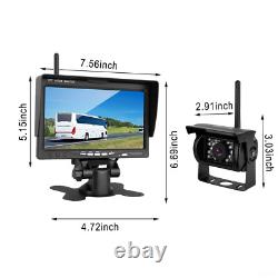 7 Monitor Wireless Dual Rear View Backup Camera BSD System for Truck RV Trailer